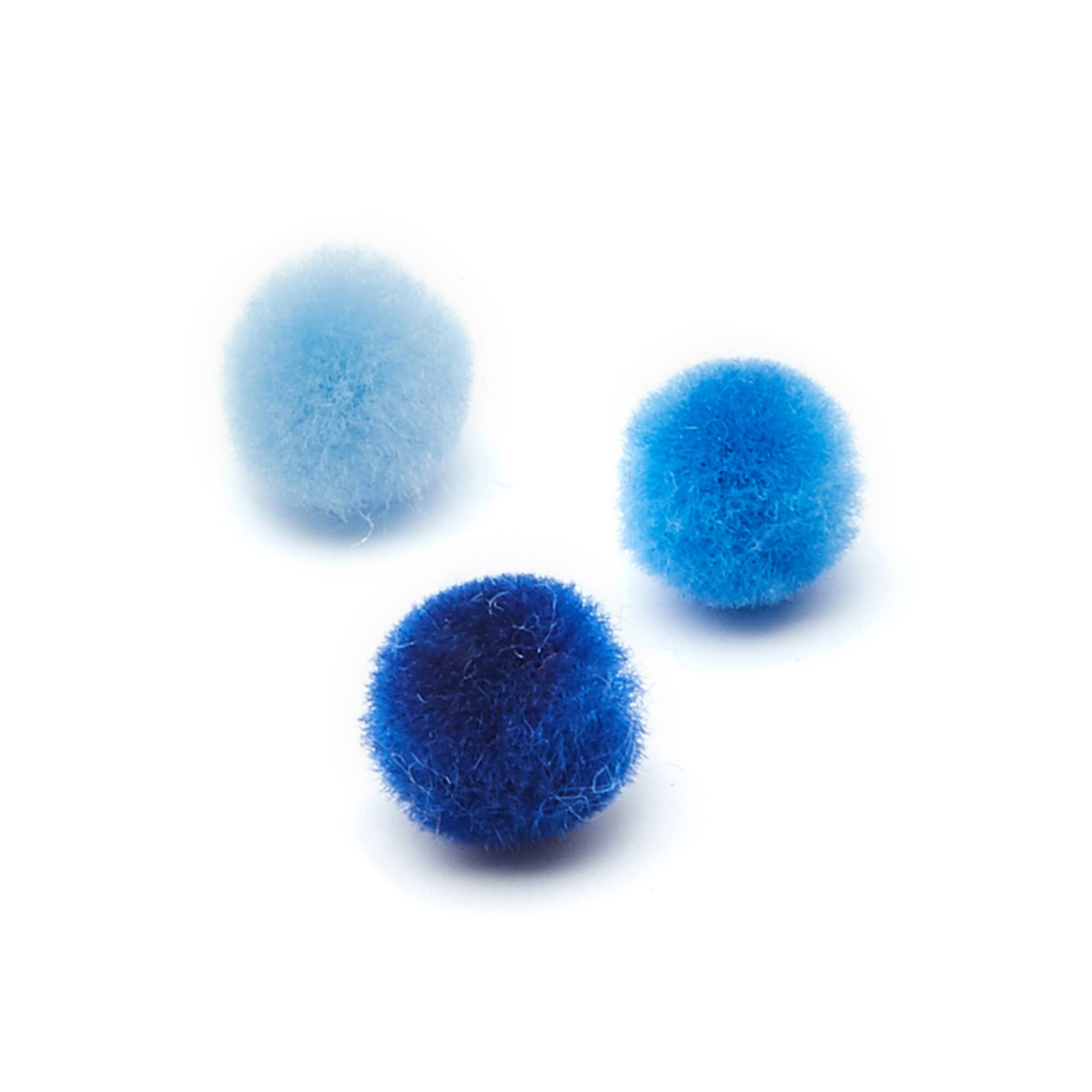 24 Packs: 100 ct. (2,400 total) 1/2" Mixed Blue Pom Poms by Creatology™